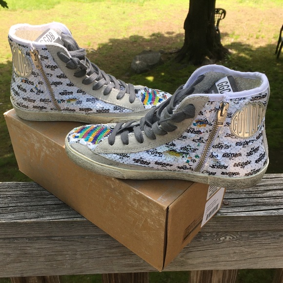 Golden Goose Francy Sneaker Rainbow/Silver 35 NIB - Picture 7 of 13